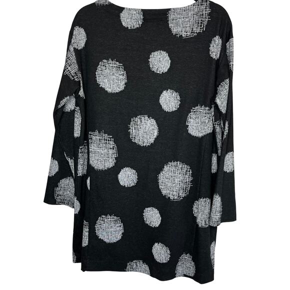 Chalet Black with Gray Dots Shift Mini Dress Front Pocket Size Medium - Picture 4 of 8
